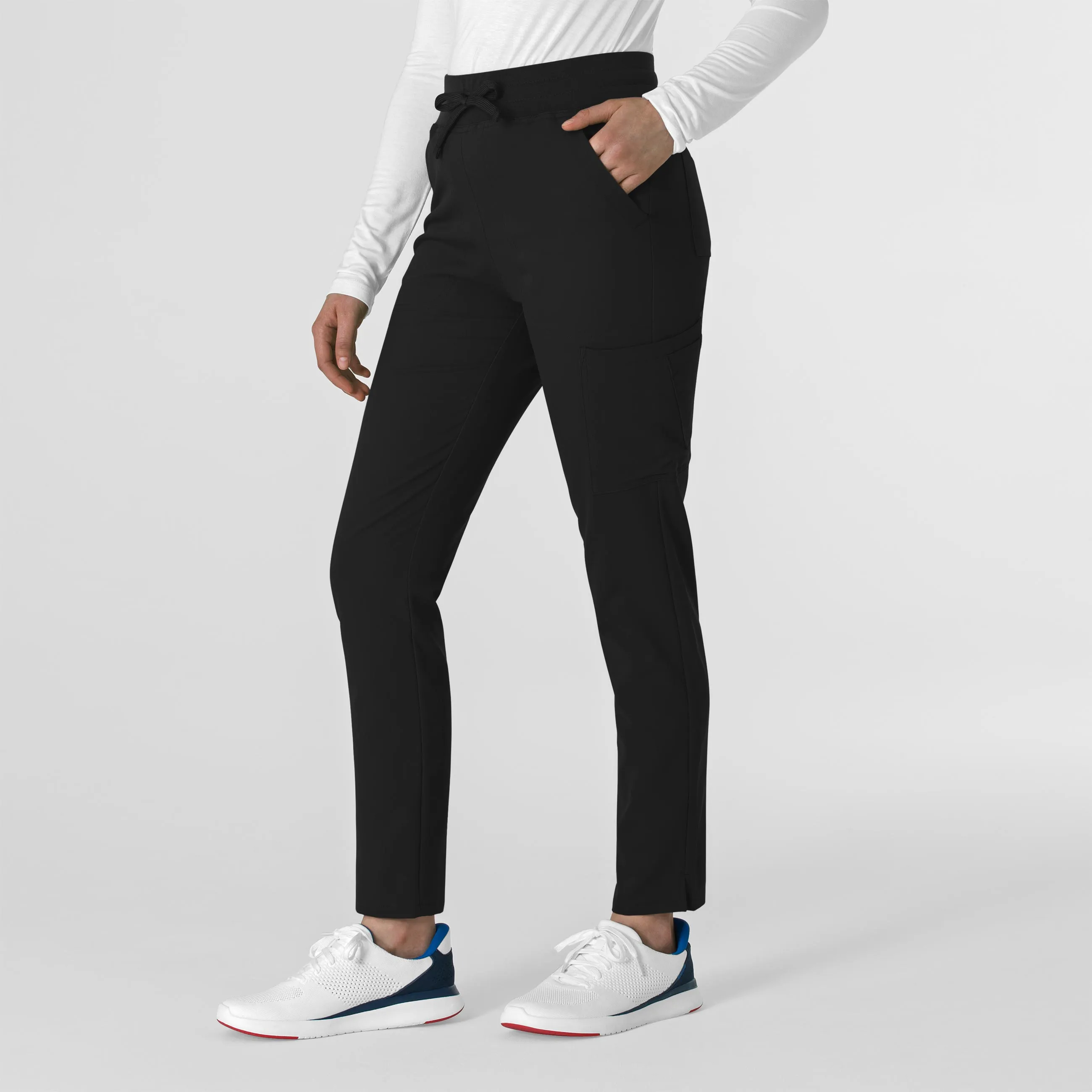 Thrive 5222 Cargo Straight Slim Leg Scrub Pants Black