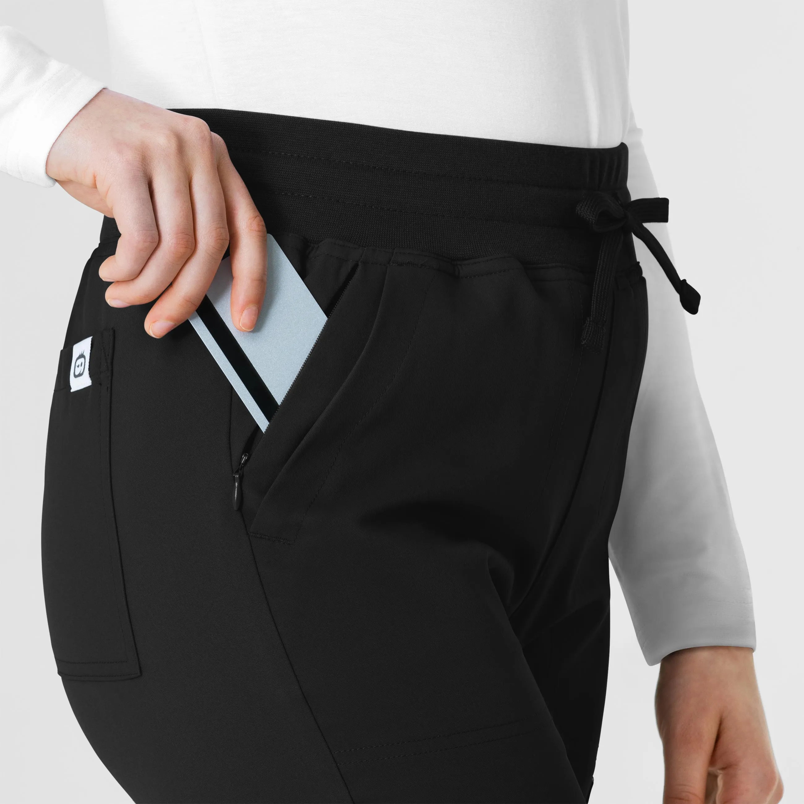 Thrive 5222 Cargo Straight Slim Leg Scrub Pants Black