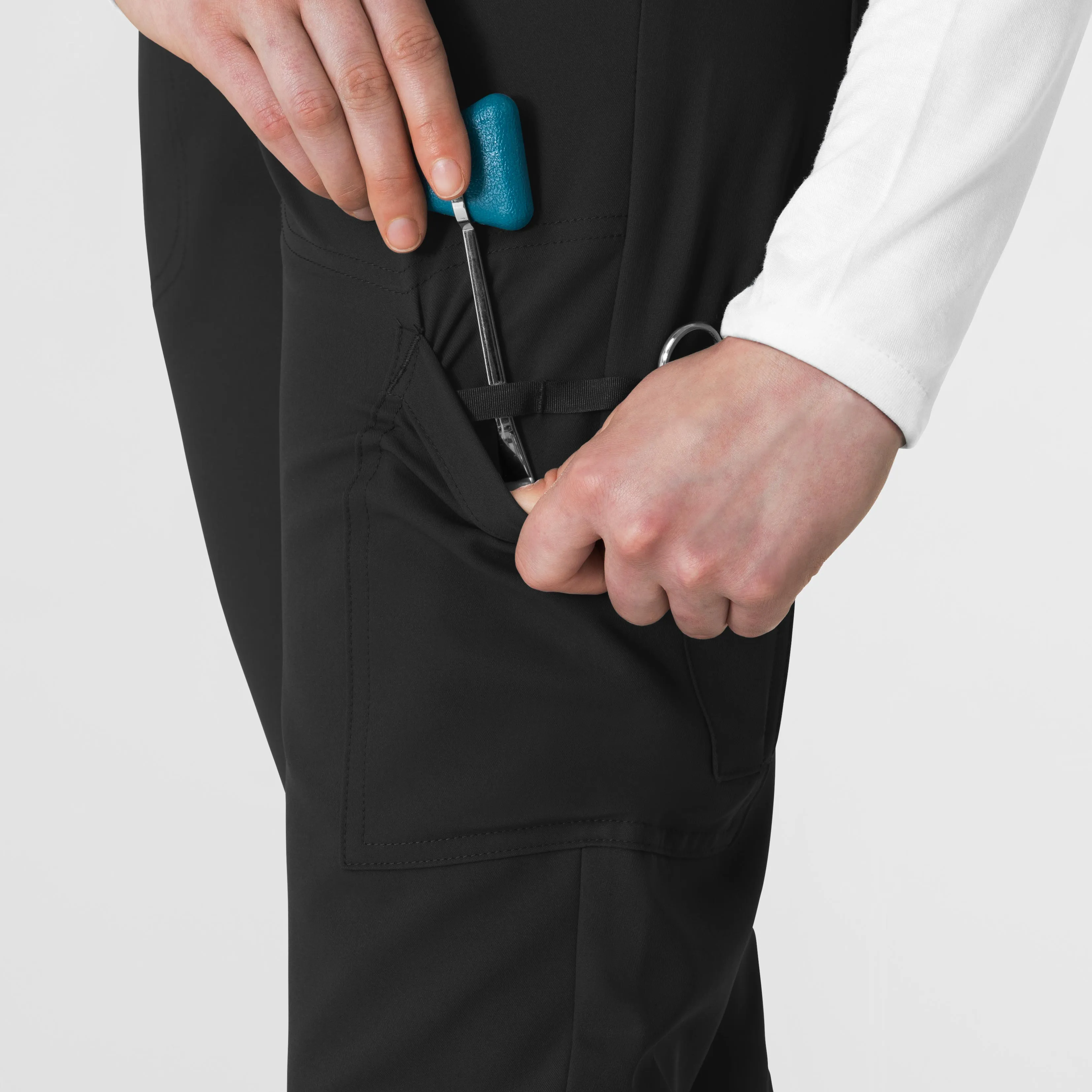 Thrive 5222 Cargo Straight Slim Leg Scrub Pants Black