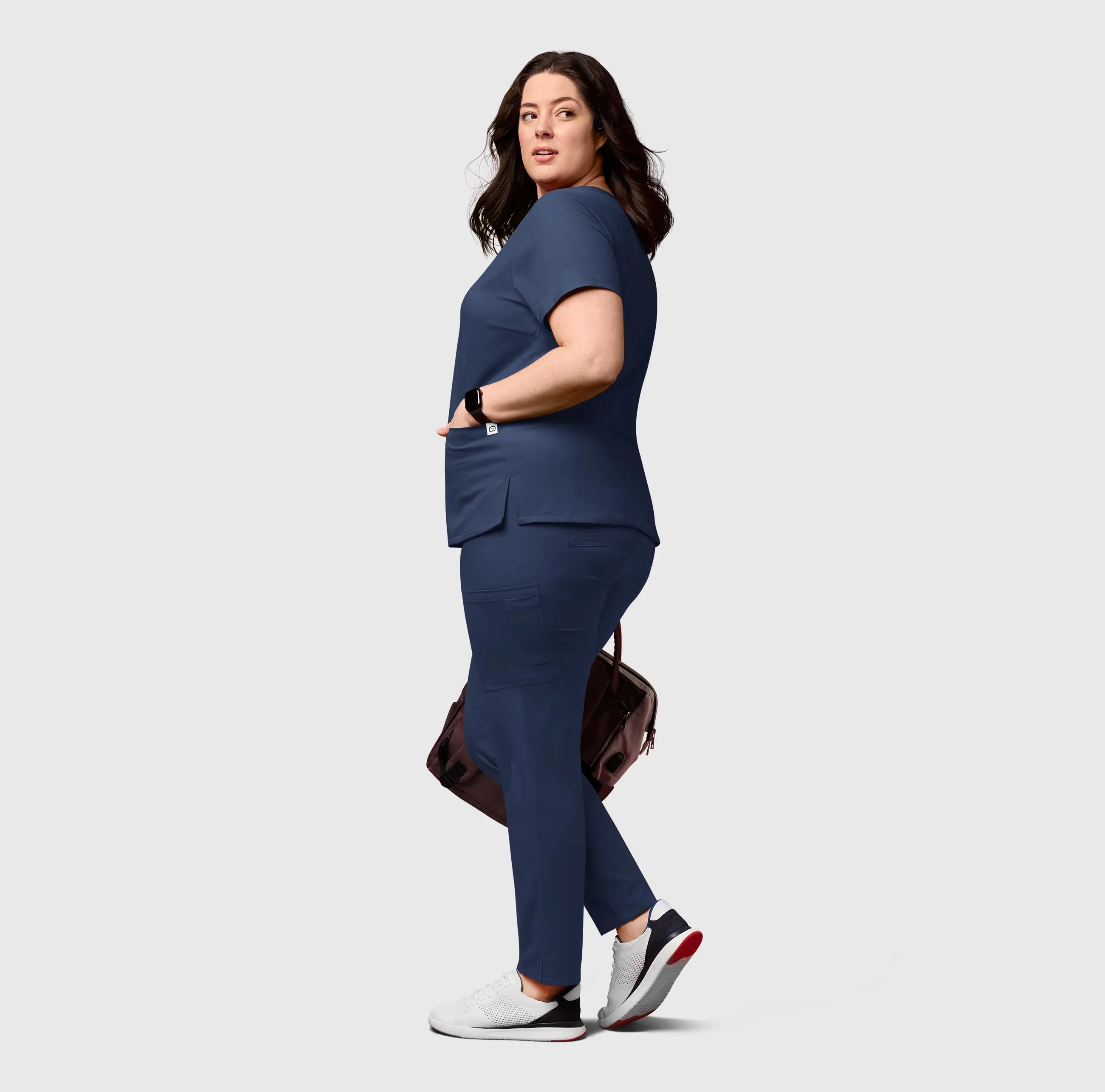 Thrive 5222 Cargo Straight Slim Leg Scrub Pants Navy