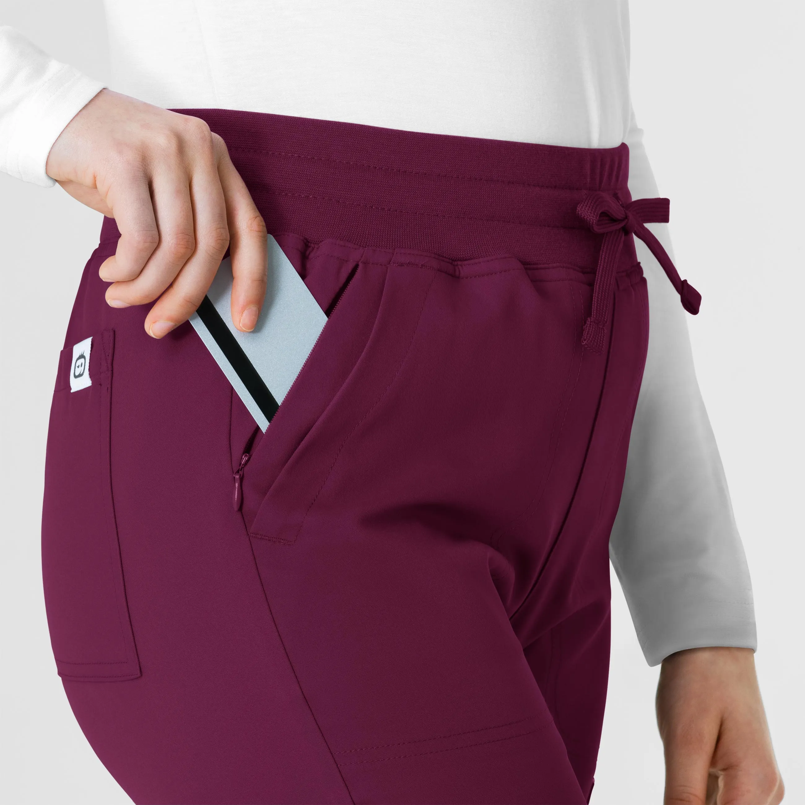 Thrive 5222 Cargo Straight Slim Leg Scrub Pants Wine