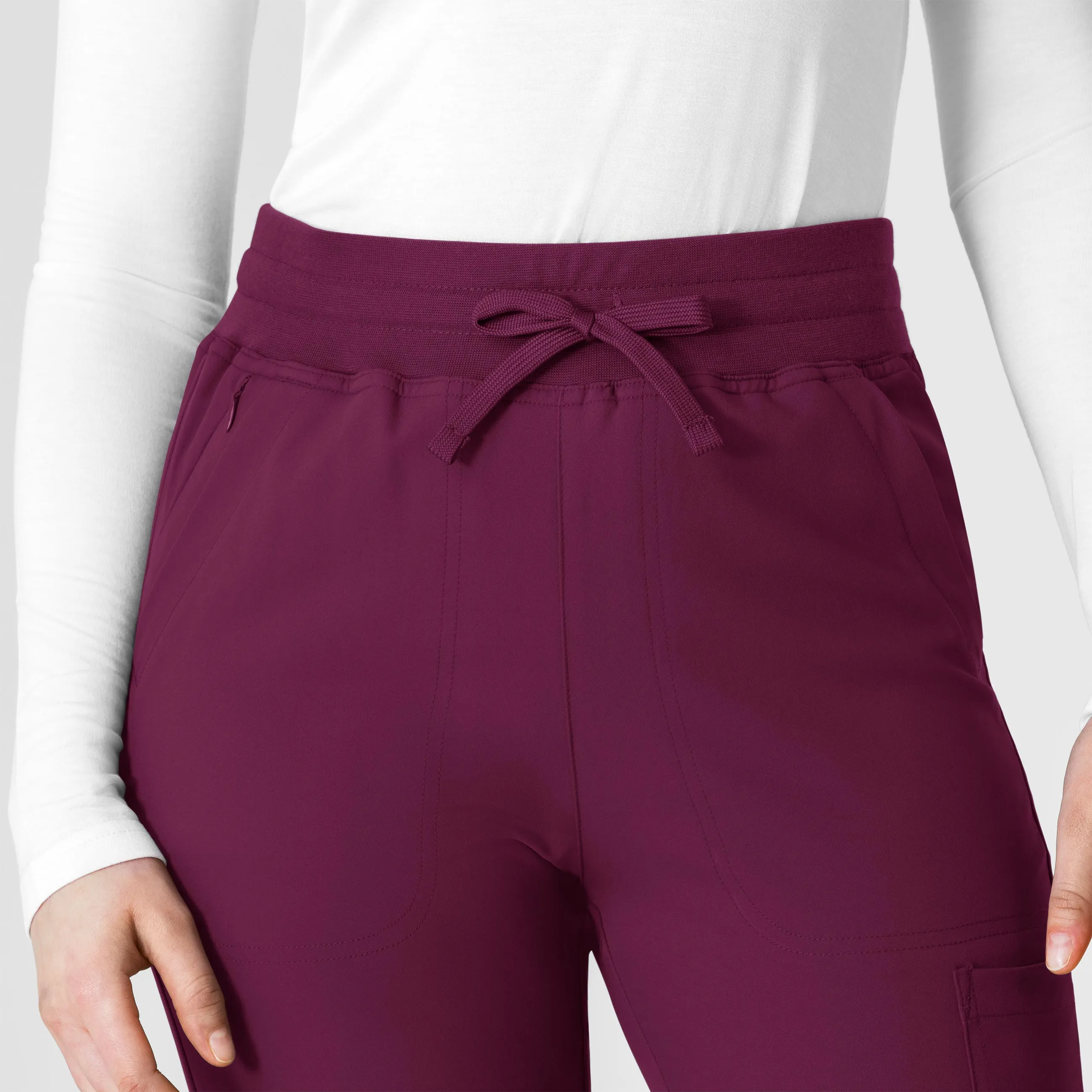 Thrive 5222 Cargo Straight Slim Leg Scrub Pants Wine