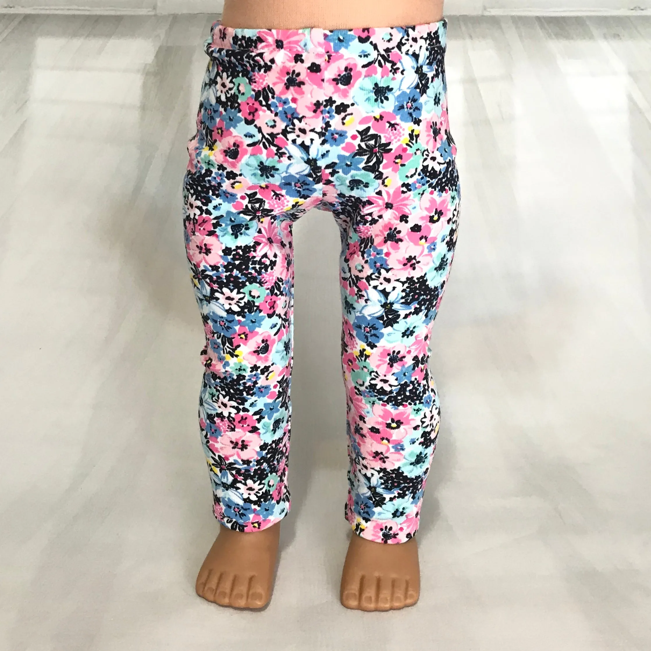 Trendy leggings flowers mint fit American girl dolls