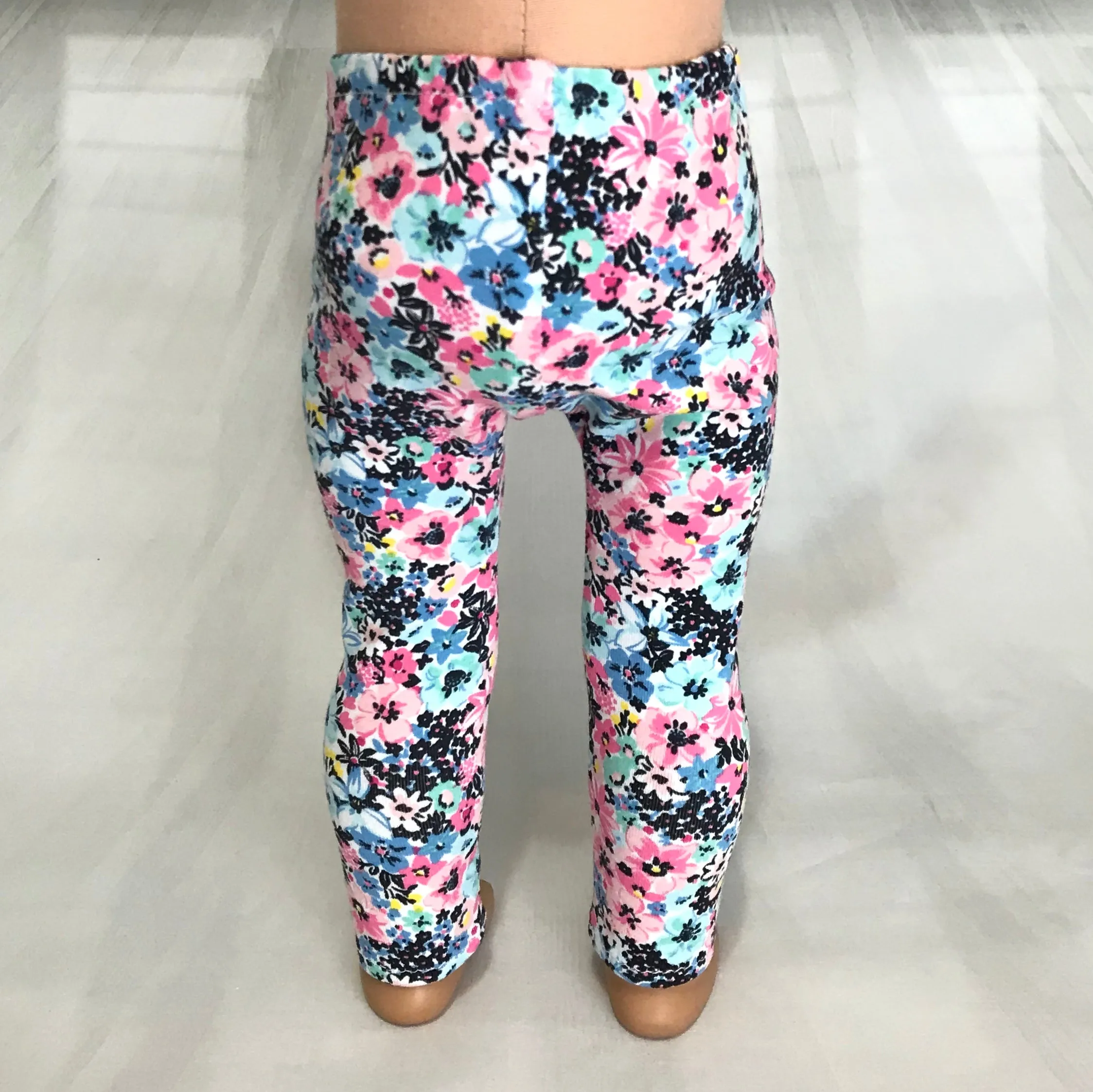 Trendy leggings flowers mint fit American girl dolls