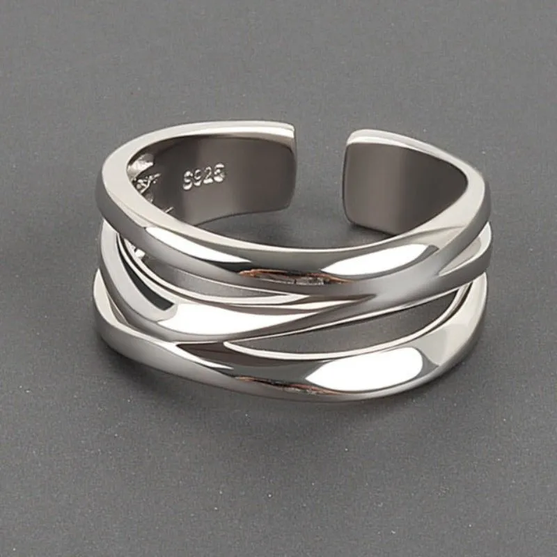 Unique Adjustable Ring For Women 925 Silver Party Jewelry