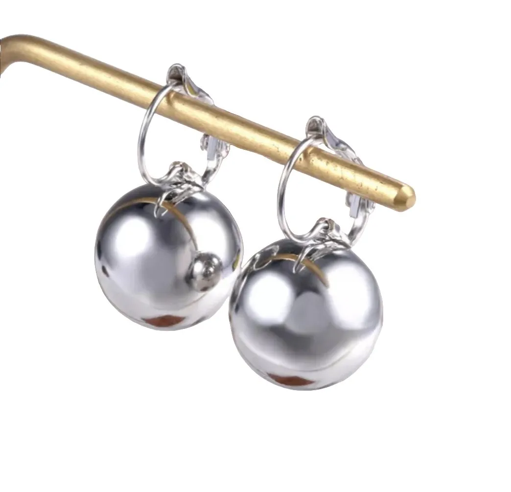 Vintage Big Round Ball Pendant Earrings Women Wedding Jewelry