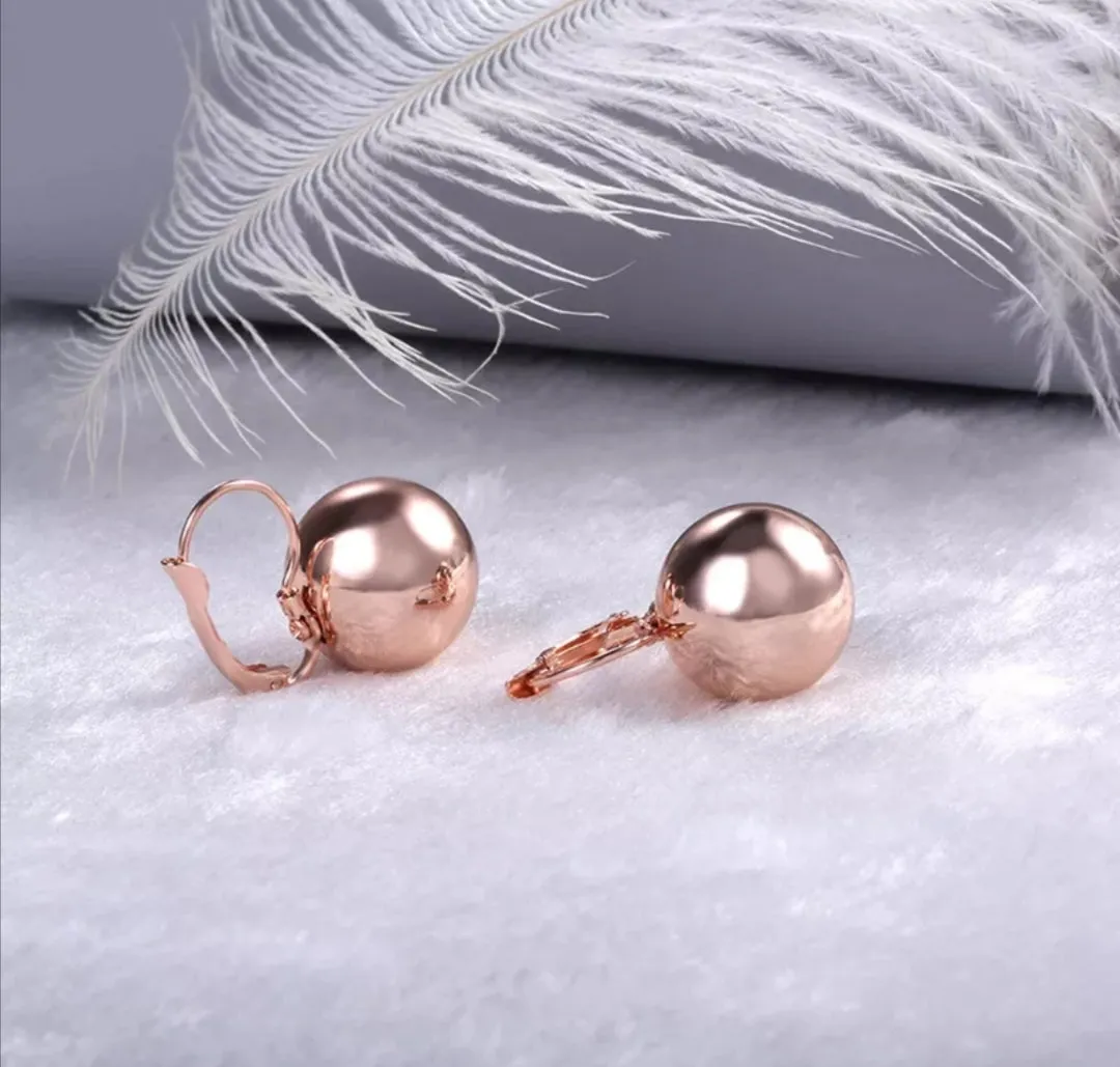 Vintage Big Round Ball Pendant Earrings Women Wedding Jewelry