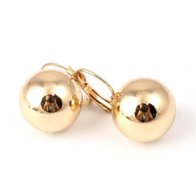 Vintage Big Round Ball Pendant Earrings Women Wedding Jewelry