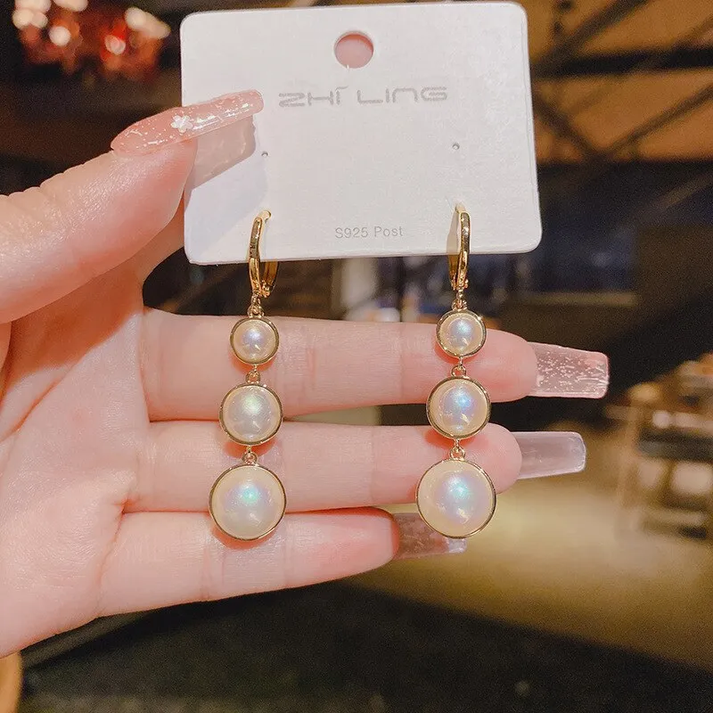 Vintage Red Angel Pearl Earrings For Women Wedding Party Jewelry