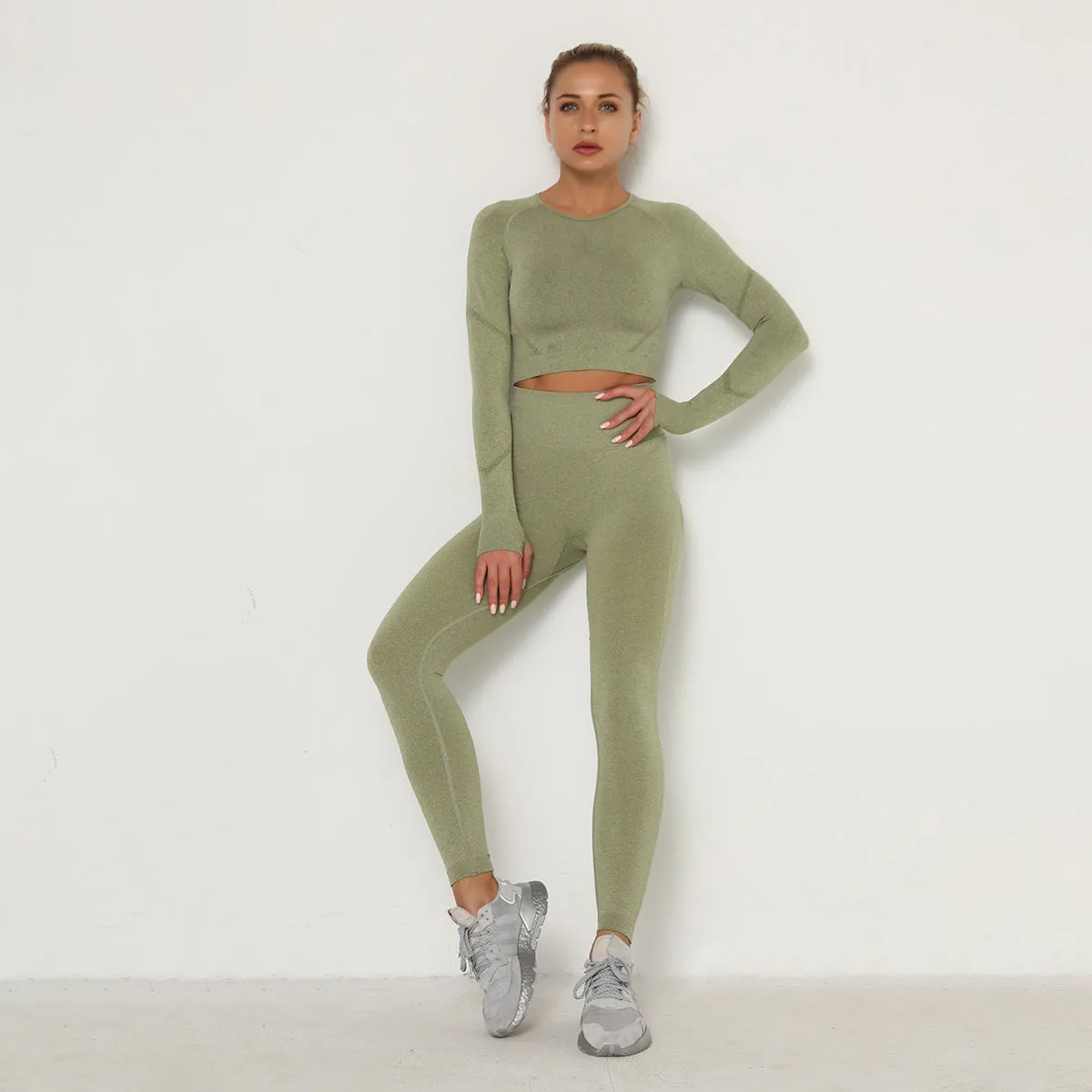 women bra sports sets running sports yoga  pants high waist textured scrunch knitted yoga sets