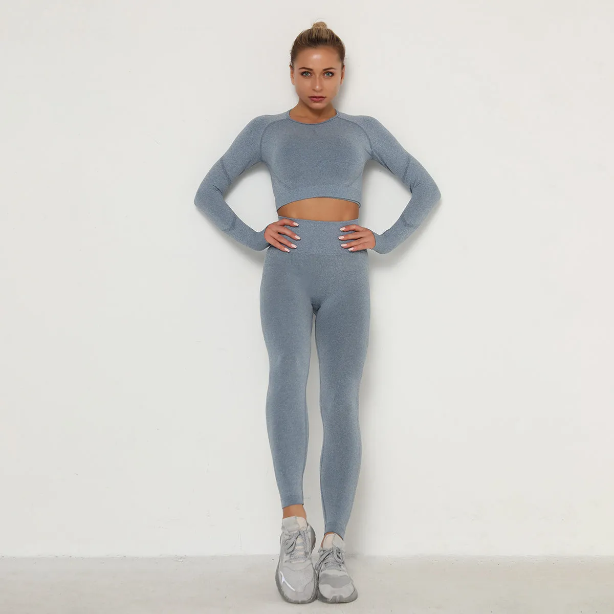women bra sports sets running sports yoga  pants high waist textured scrunch knitted yoga sets