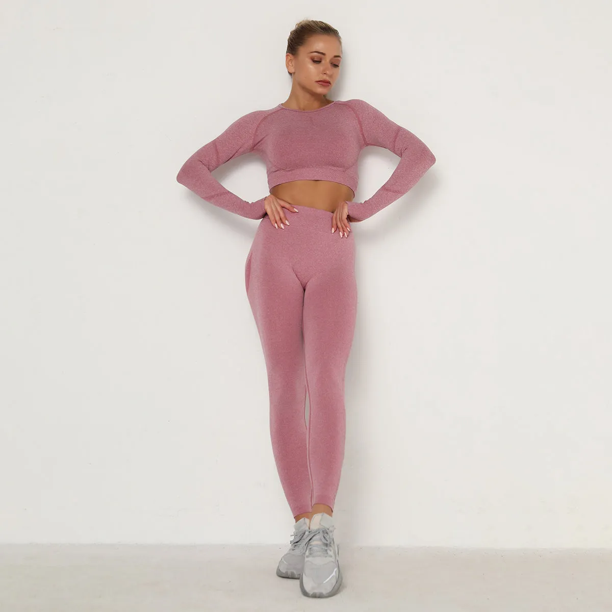 women bra sports sets running sports yoga  pants high waist textured scrunch knitted yoga sets