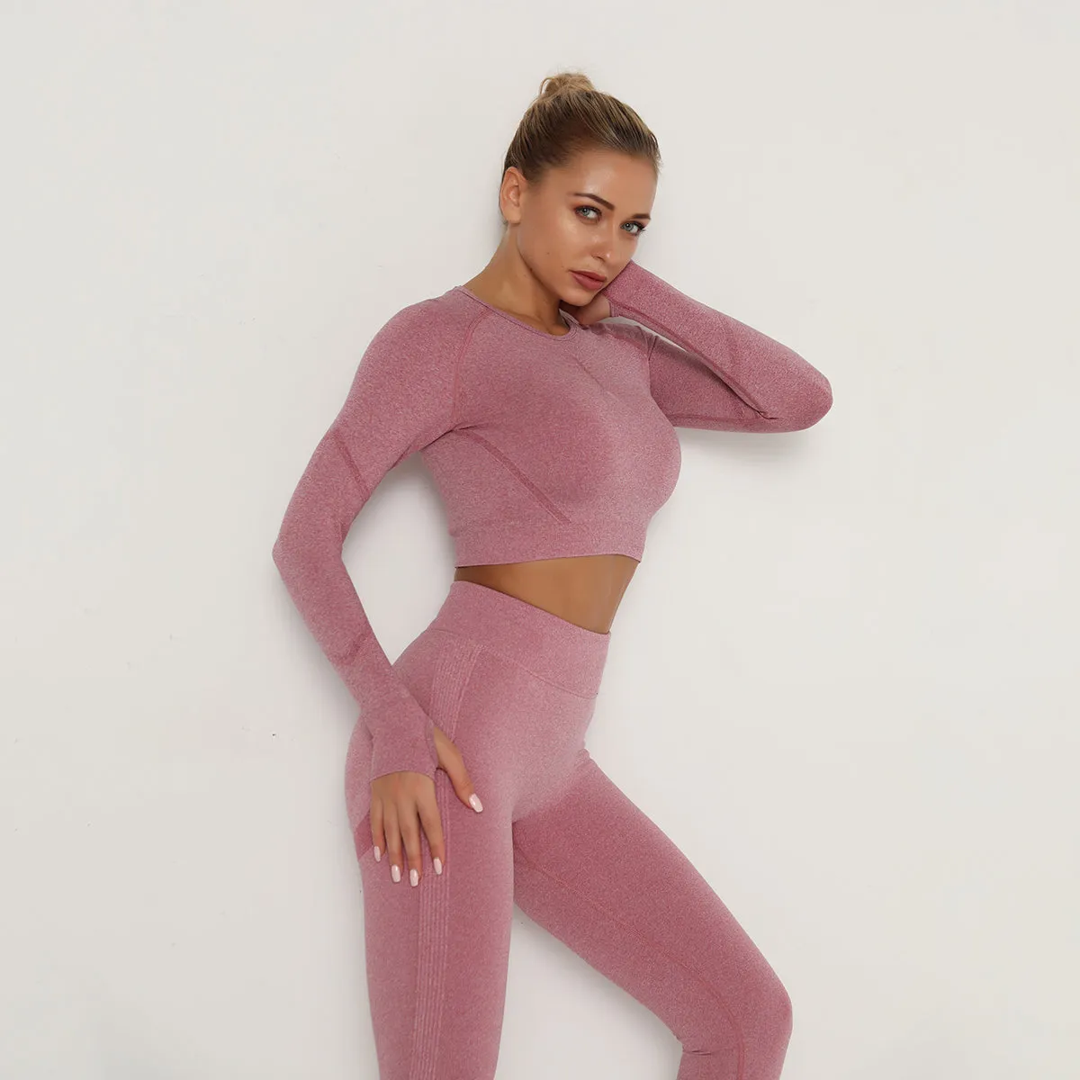 women bra sports sets running sports yoga  pants high waist textured scrunch knitted yoga sets