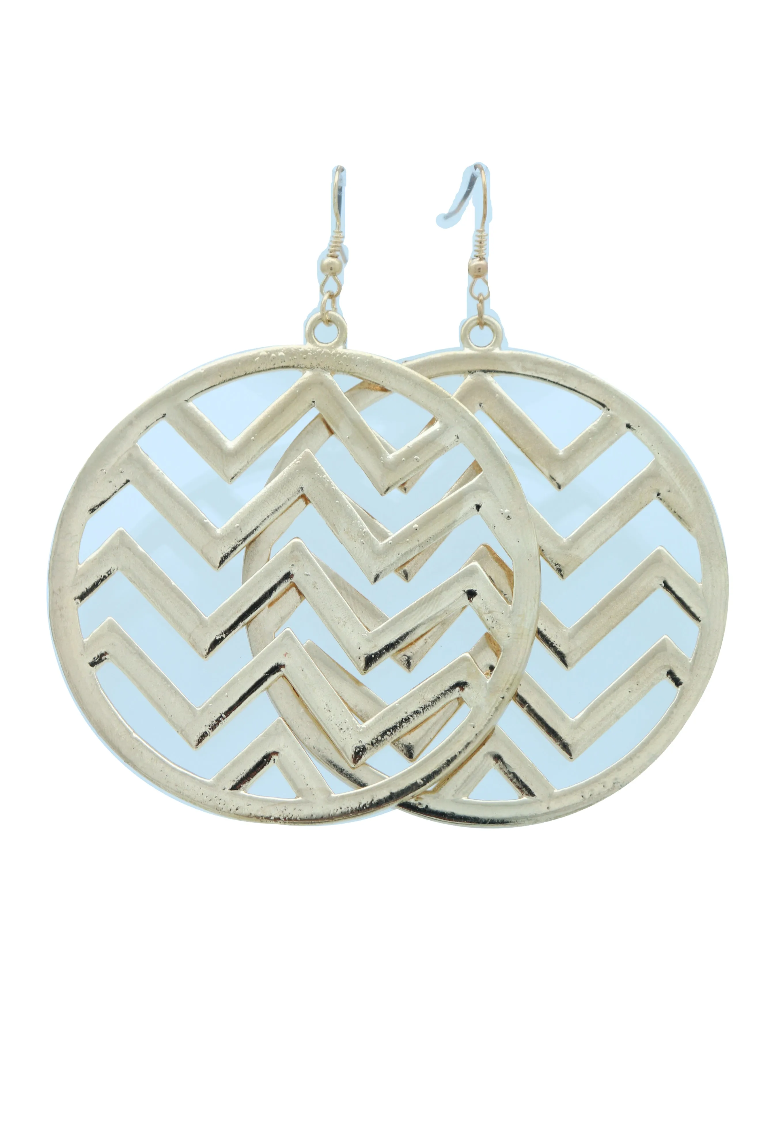Women Geometric Round Earrings Set Fashion Gold Color Metal Chevron Hoop Jewelry