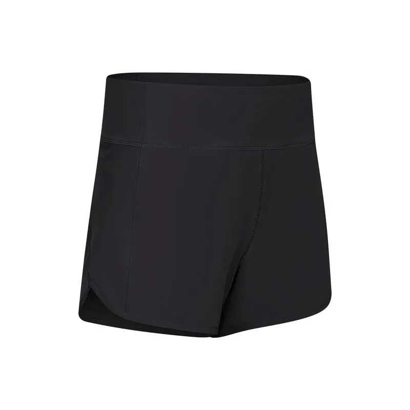 Women's 2 in 1 Running Shorts Gym Athletic Quick-Dry 4" Shorts with mesh inner layer  $ Zipper