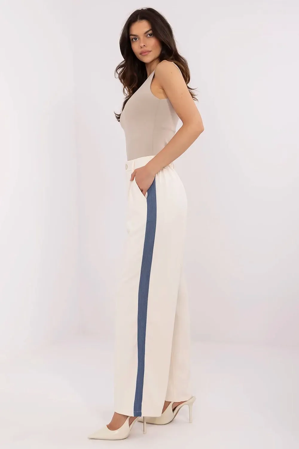 Women's casual fabric wide legs pants