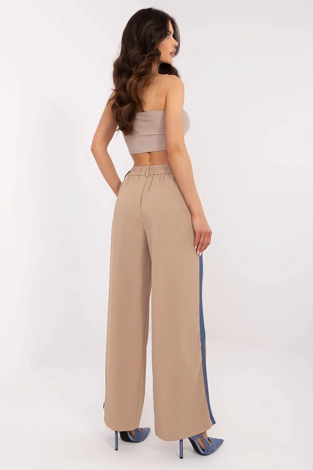 Women's casual fabric wide legs pants