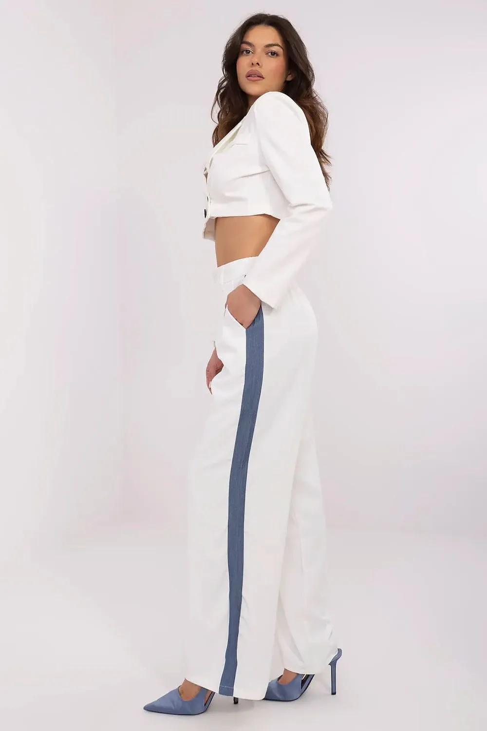 Women's casual fabric wide legs pants