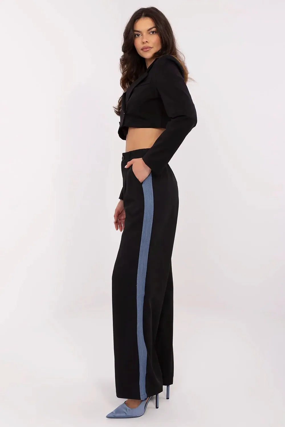 Women's casual fabric wide legs pants