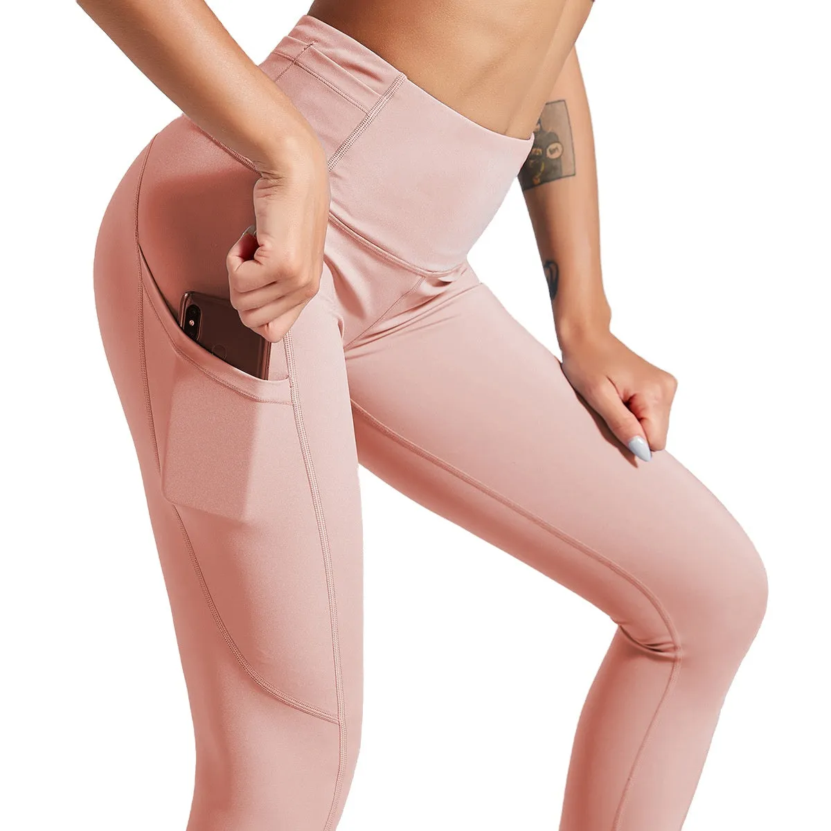 womens Nudity With pockets scrunch leggings fitness yoga pants sport leggings for women